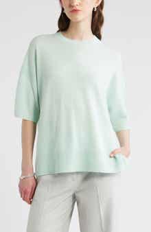 Nordstrom Relaxed Short Sleeve Cashmere Sweater