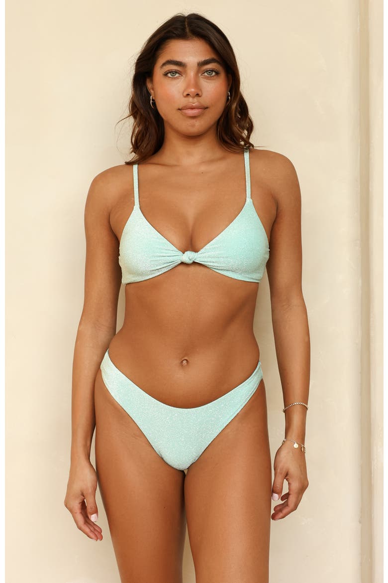 Zen Triangle Knotted Bikini Top, Main, color, Bleached Aqua