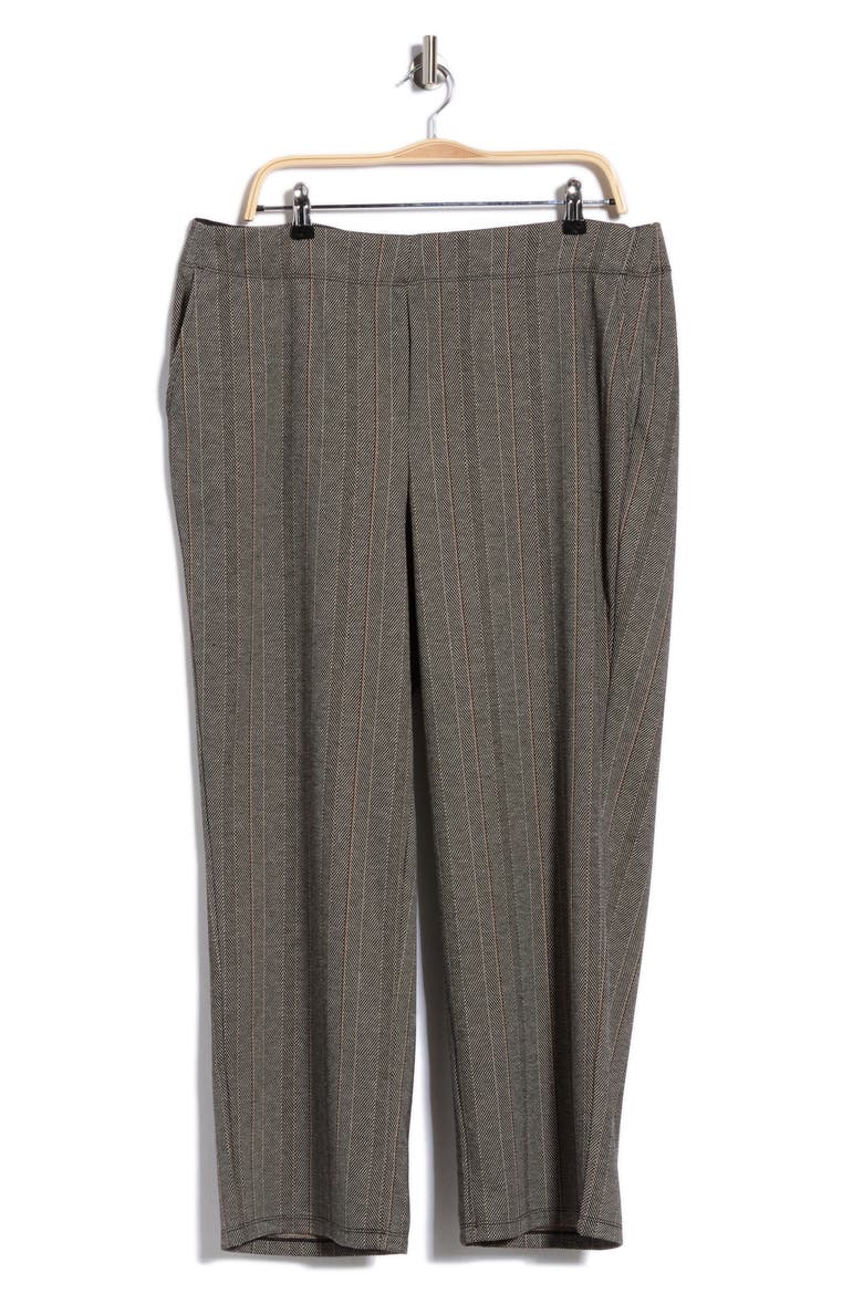 Double Knit Wide Leg Pants, Alternate, color, BLACK/ TAUPE/ COGNAC