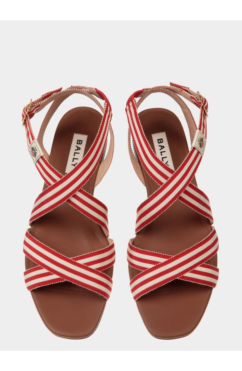 Bally Sylt Flat Sandal, Alternate, color, Red