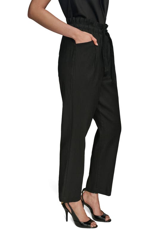 Donna Karan New York Paperbag Waist Drawstring Pants In Black