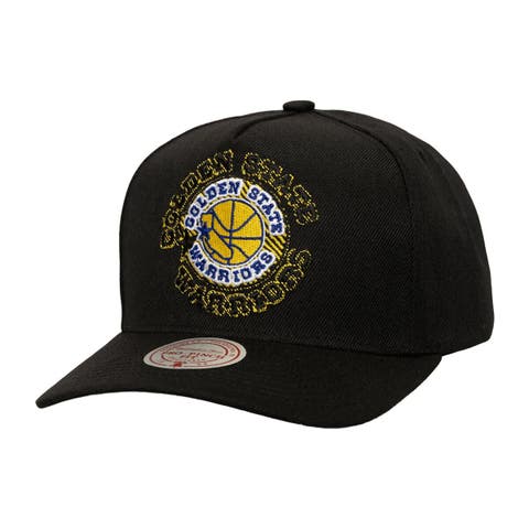 Men's Mitchell & Ness  Black Golden State Warriors Tilted Pro Pinch Adjustable Hat
