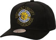 Mitchell & Ness Men's Mitchell & Ness Black Golden State Warriors Tilted Pro Pinch Adjustable Hat
