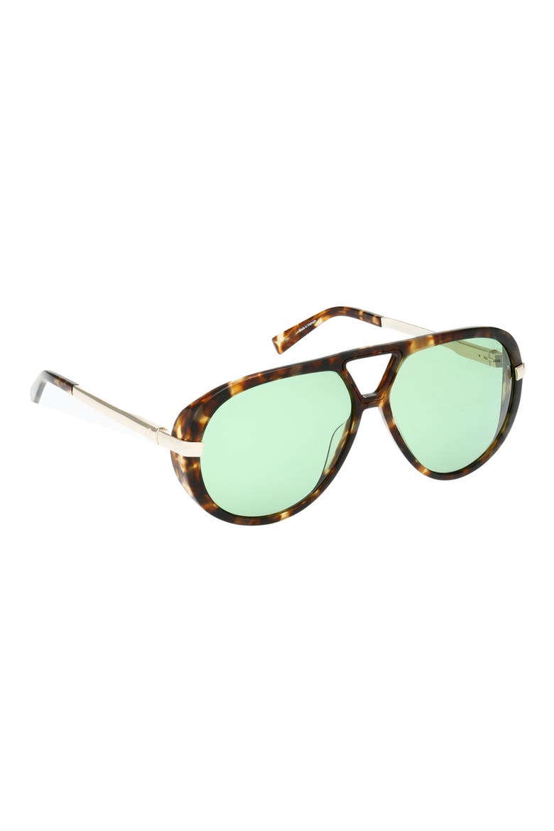60mm Pilot Sunglasses, Alternate, color, HAVANA/ OTHER / GREEN