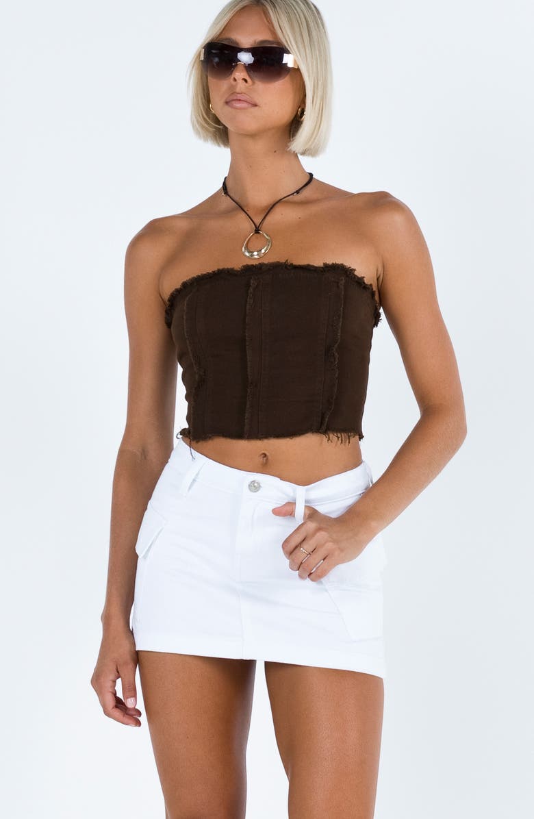 Princess Polly Zazai Cargo Denim Miniskirt, Alternate, color, White