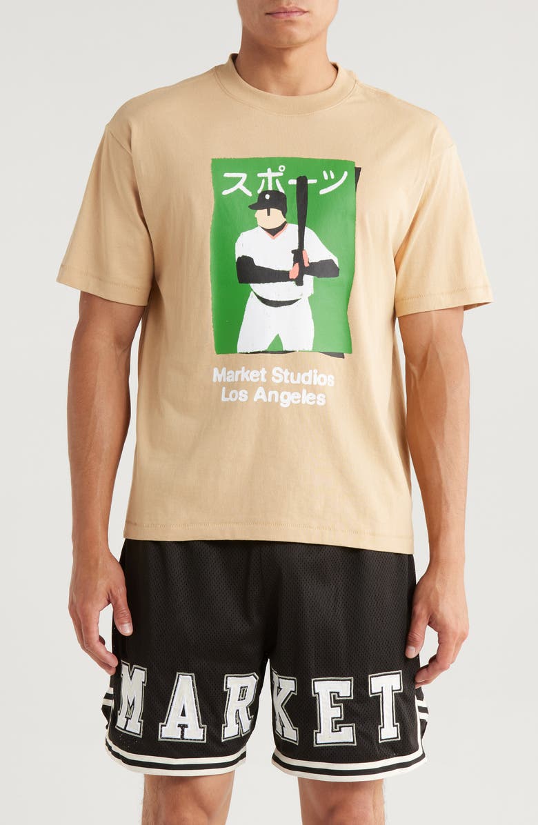 MARKET Illustrated Baseball Graphic T-Shirt, Main, color, 