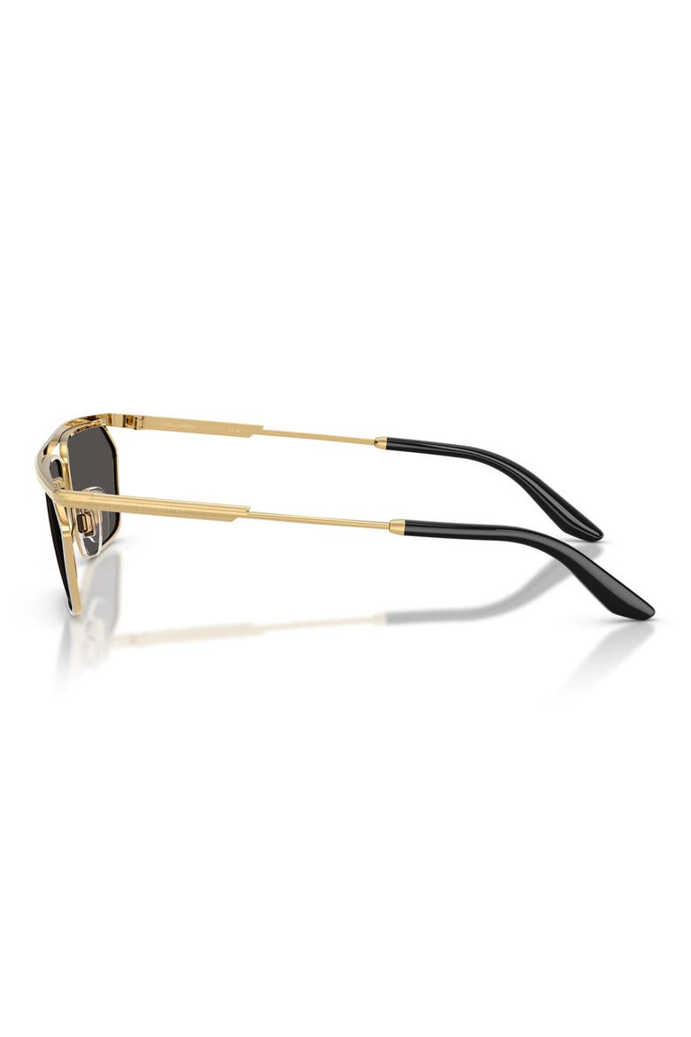 60mm Rectangular Sunglasses, Alternate, color, GOLD/ SILVER / DARK GREY