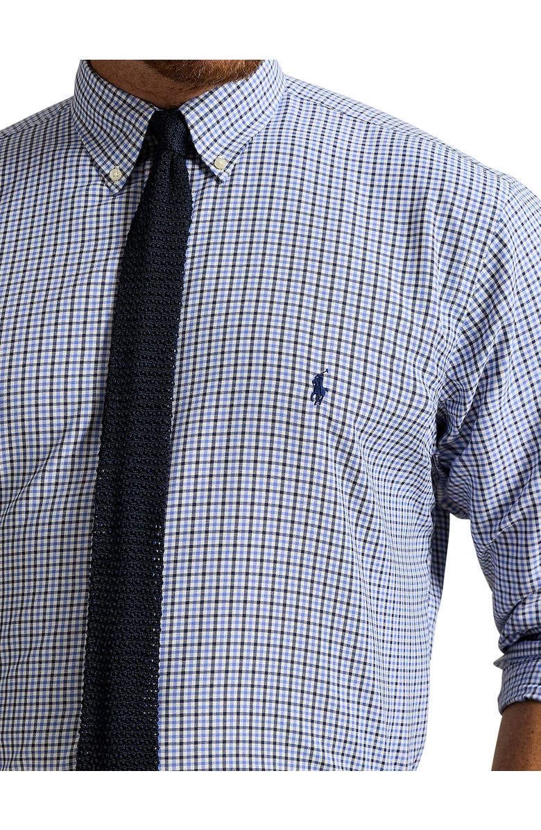 Polo Ralph Lauren Big & Tall Performance Oxford Gingham Sport Shirt, Alternate, color, White Blue