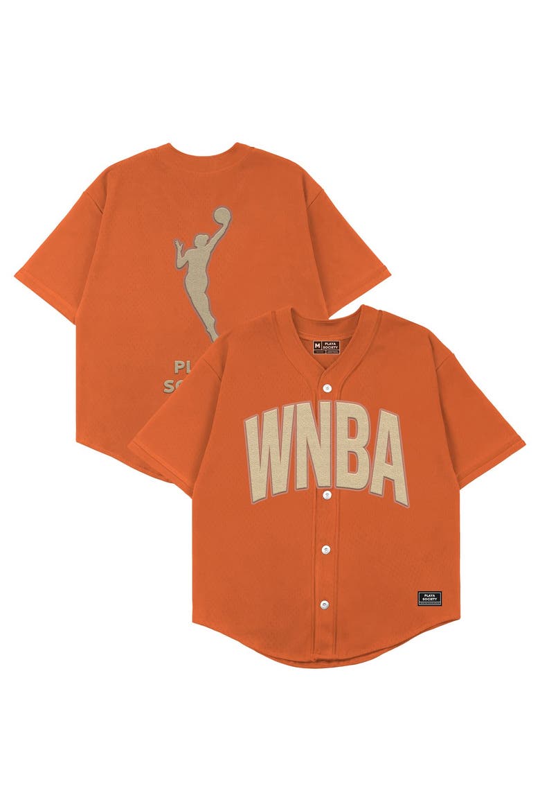 Unisex Playa Society  Orange WNBA Baseball Fashion Jersey, Main, color, Orange