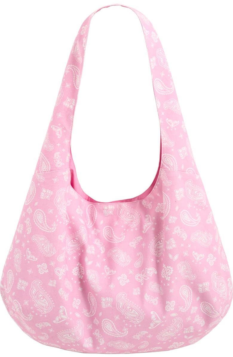 Lost Pattern "Paisley" Cotton Hobo Shoulder Bag, Main, color, Powder Pink
