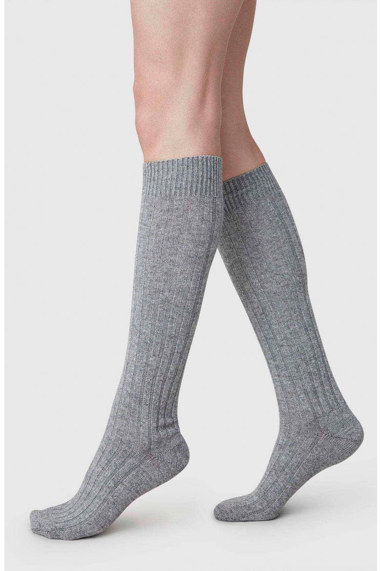 Bodil Chunky Knee High Socks, Main, color, GREY