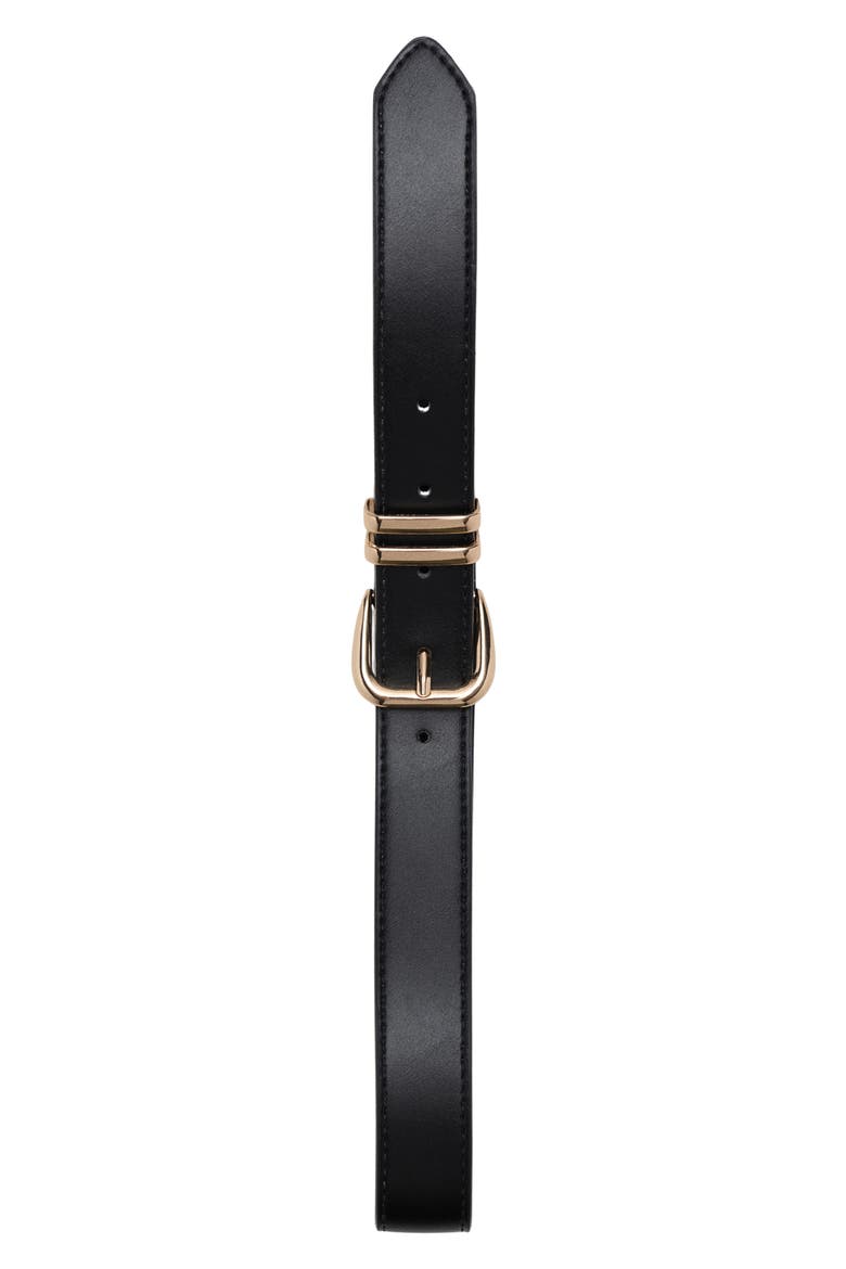 Metal Buckle Belt, Main, color, BLACK