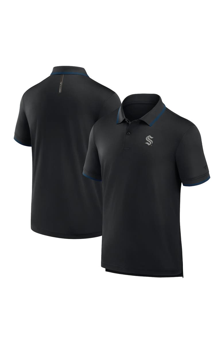 FANATICS Men's Fanatics Black Seattle Kraken Front Office Move Mono Polo, Alternate, color, Black