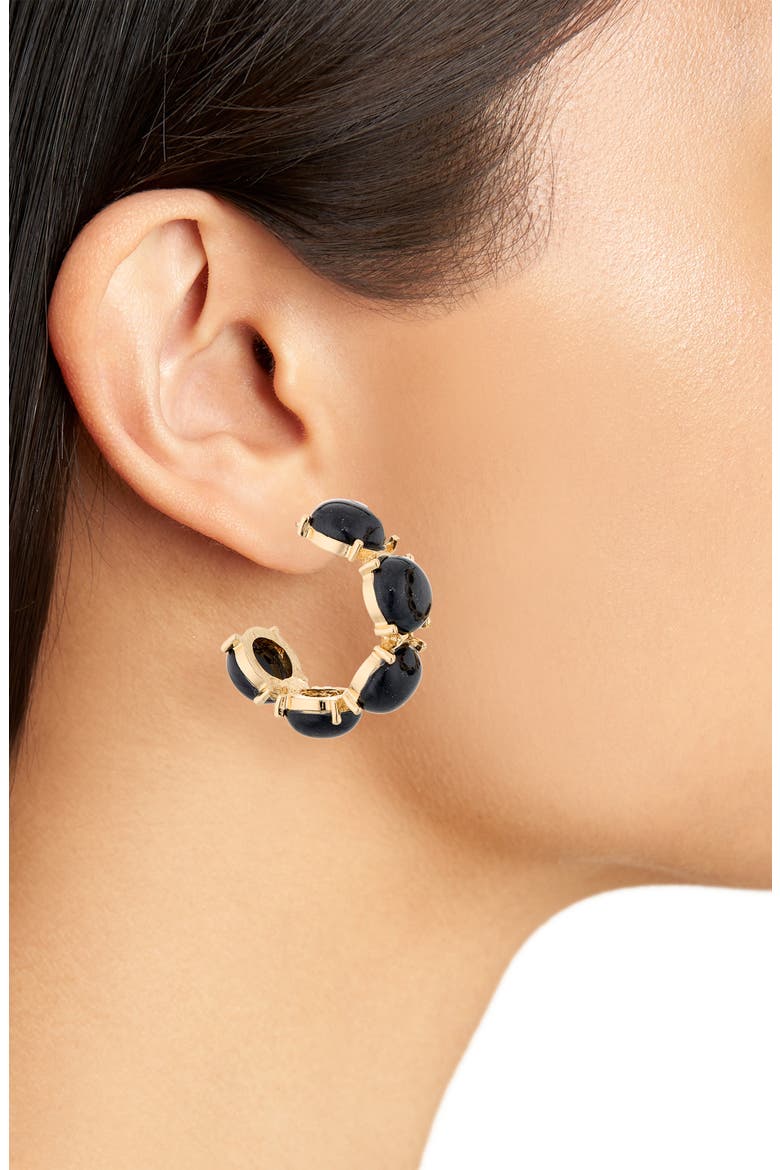 Chunky Hoop Earrings, Alternate, color, BLACK