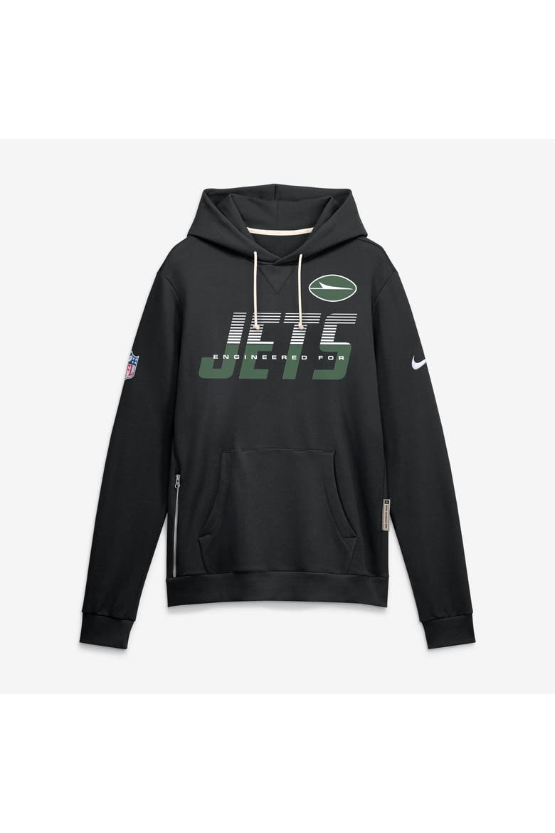 Men's Nike Black New York Jets Sideline Standard Issue Top Prospect Dri-FIT Hoodie, Main, color, Black