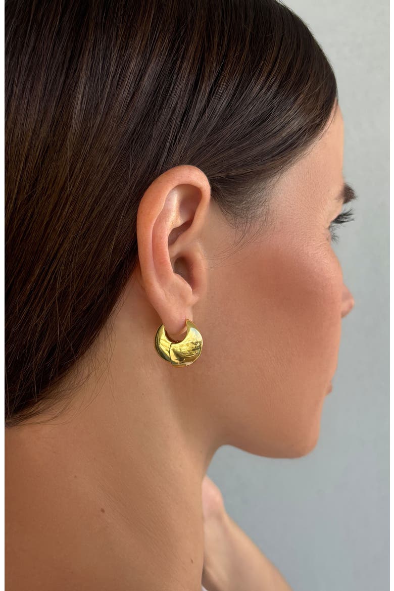 Louvre 14k Gold Plated Hoop Earrings, Alternate, color, GOLD
