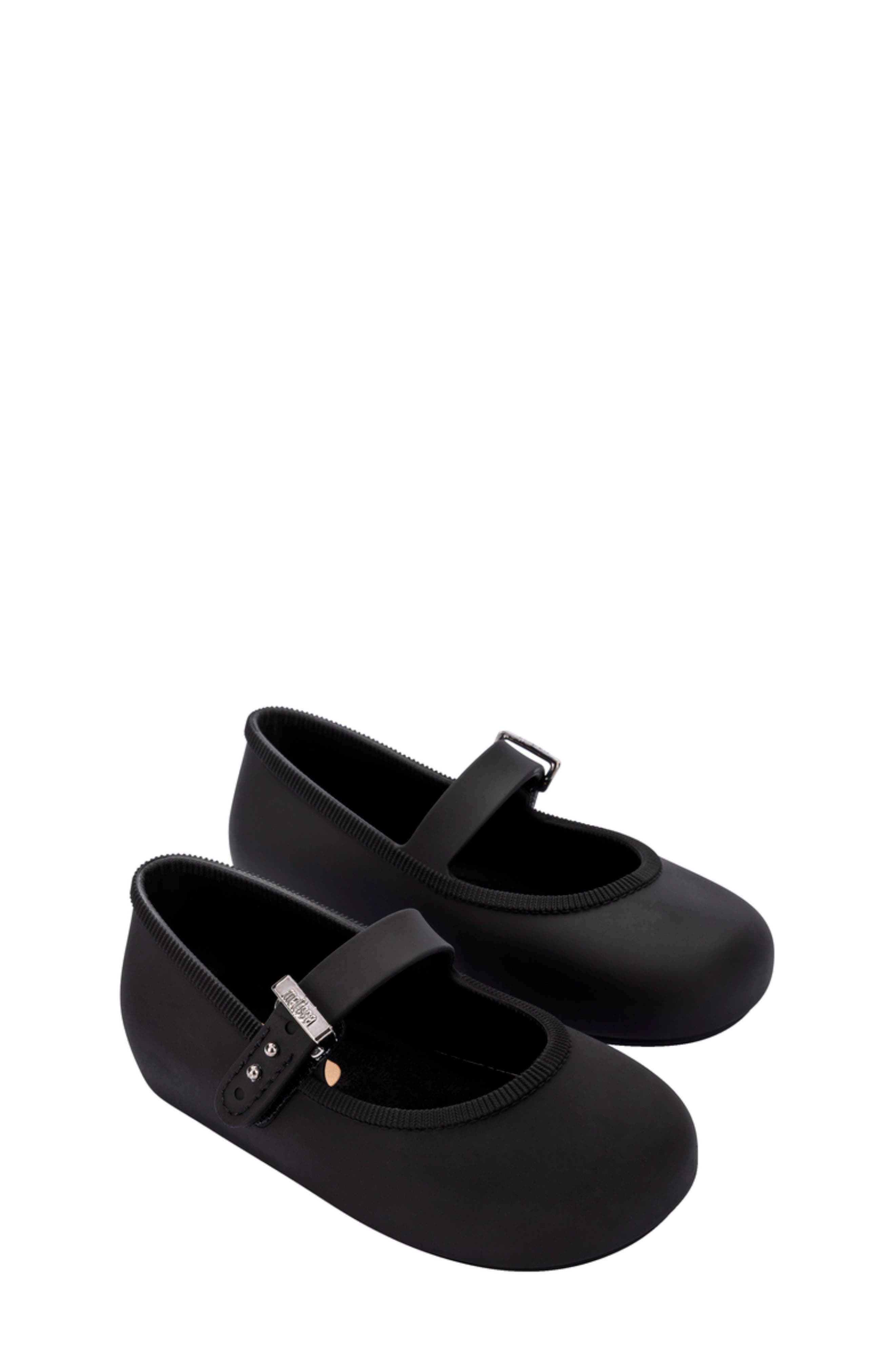 Mini Melissa Kids' Soft Ballerina Baby Mary Jane Flat, Main, color, Black