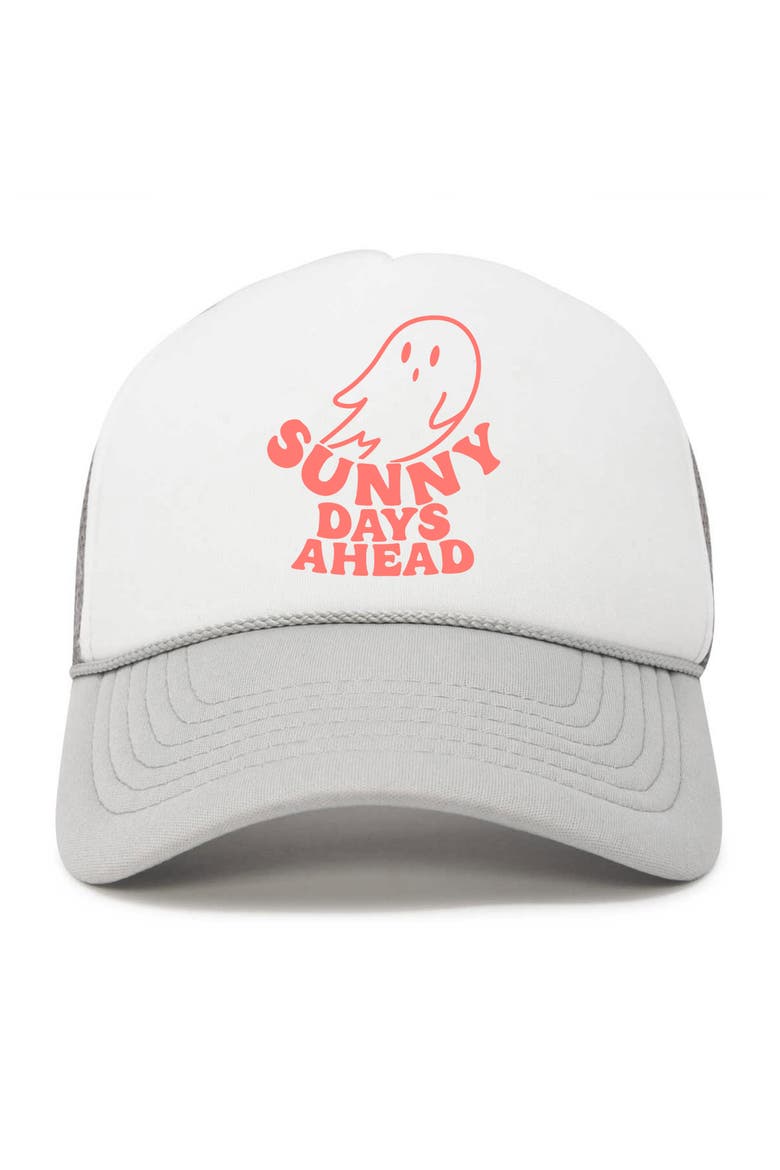Sunny Days Snapback Trucker Hat, Main, color, Light Gray White