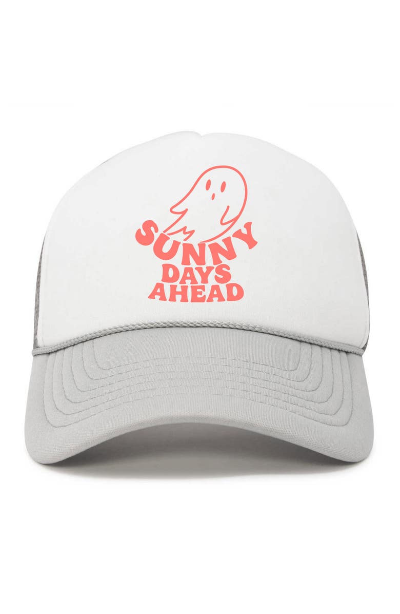 Dalix Sunny Days Snapback Trucker Hat, Main, color, Light Gray White