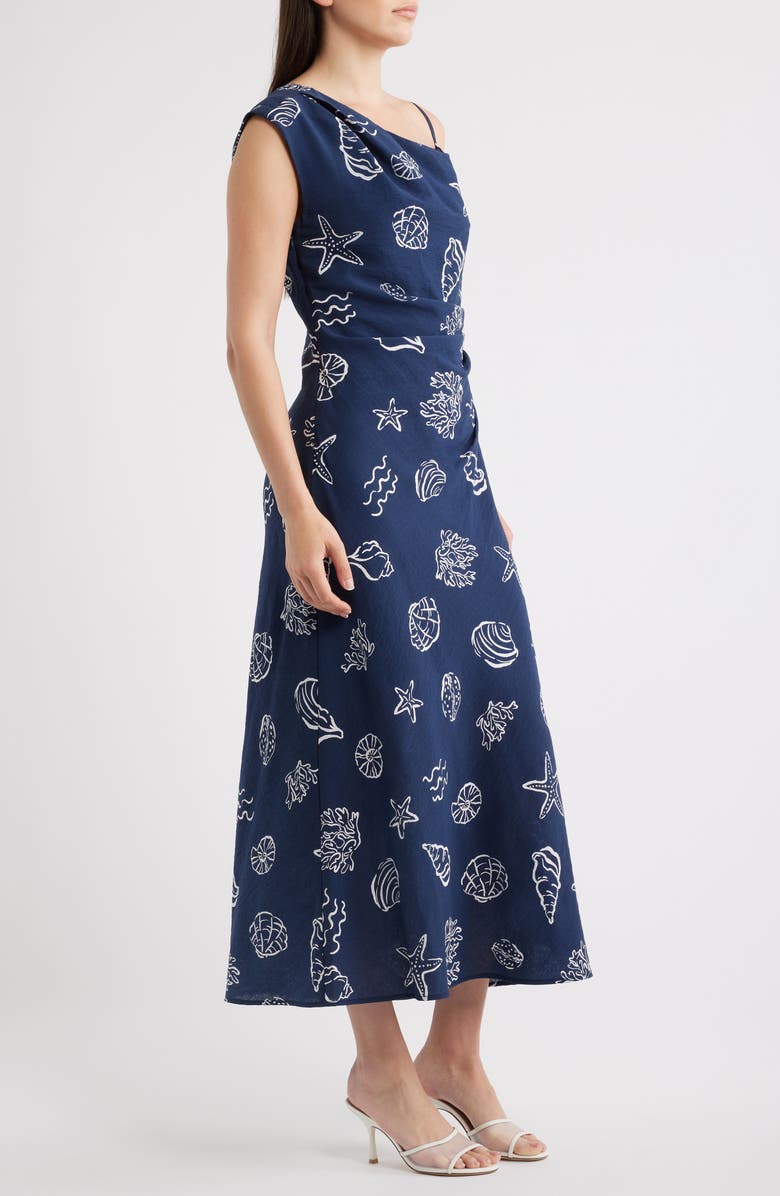 Sam Edelman Shell Asymmetric Sleeveless Maxi Dress, Alternate, color, Navy