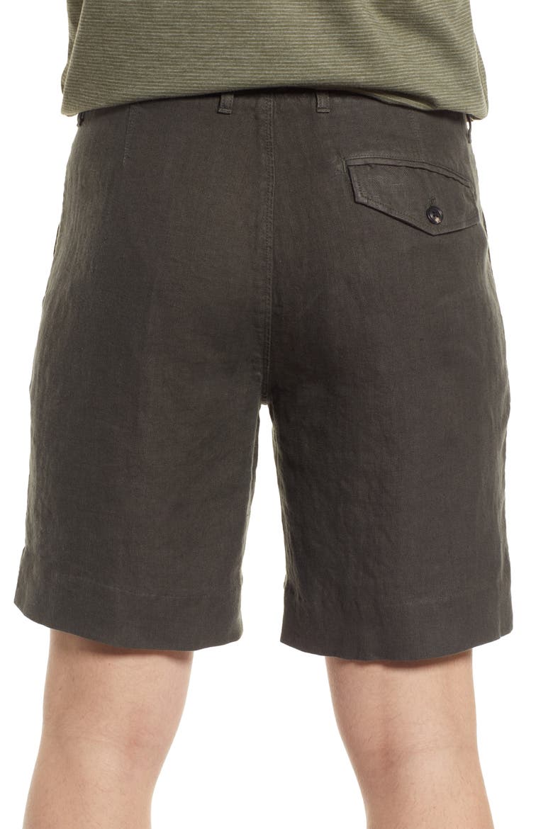 Moore Linen Shorts, Alternate, color, STEEL GREY