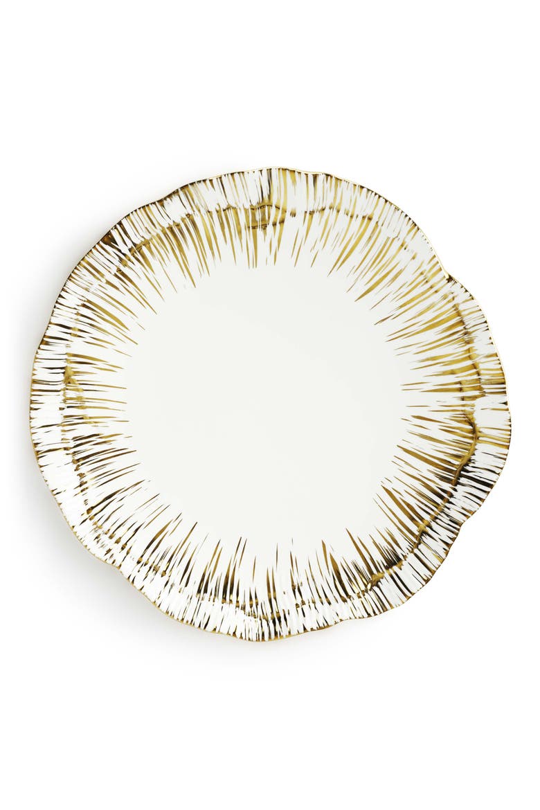 Anemone Set of 4 Tidbit Plates, Alternate, color, WHITE/ GOLD