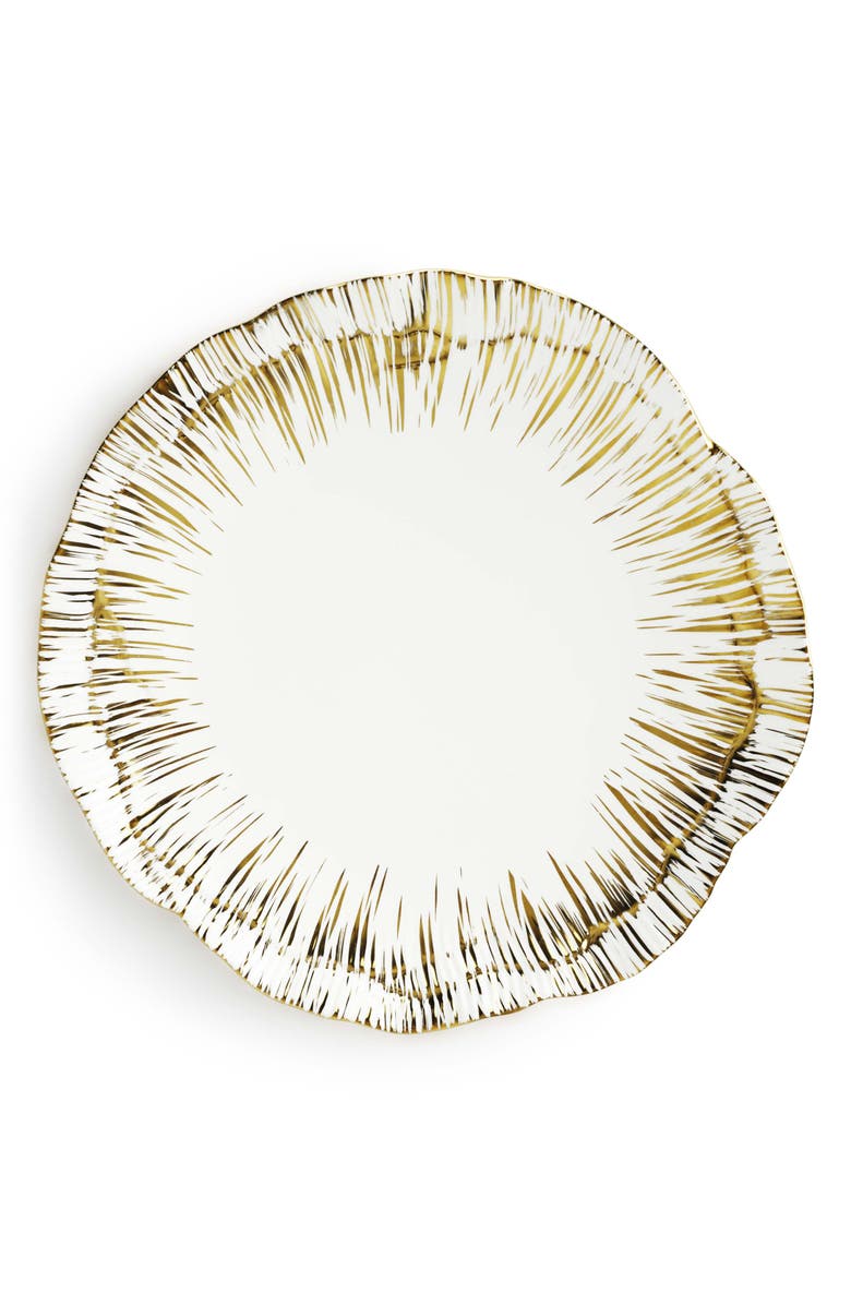 Michael Aram Anemone Set of 4 Tidbit Plates, Alternate, color, White/ Gold
