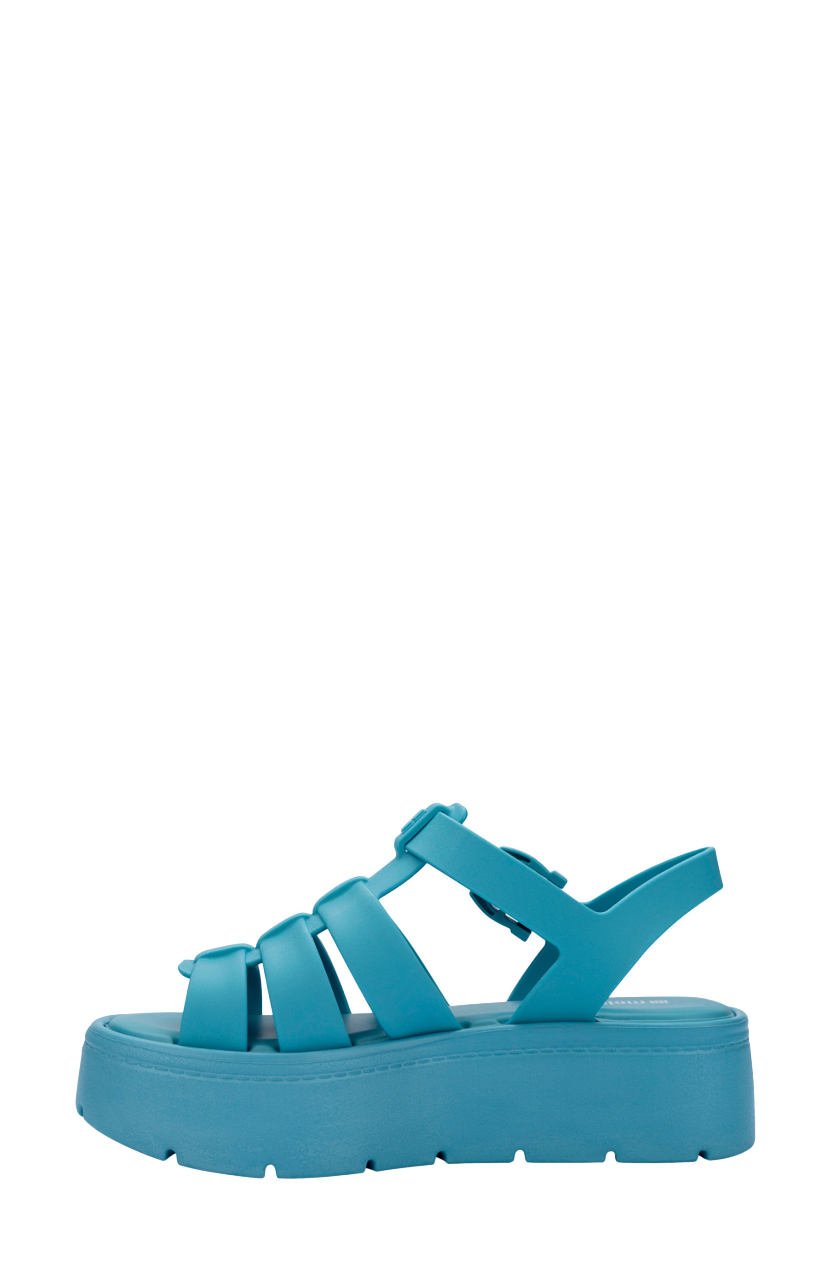 Up Platform Slingback Fisherman Sandal, Alternate, color, BLUE