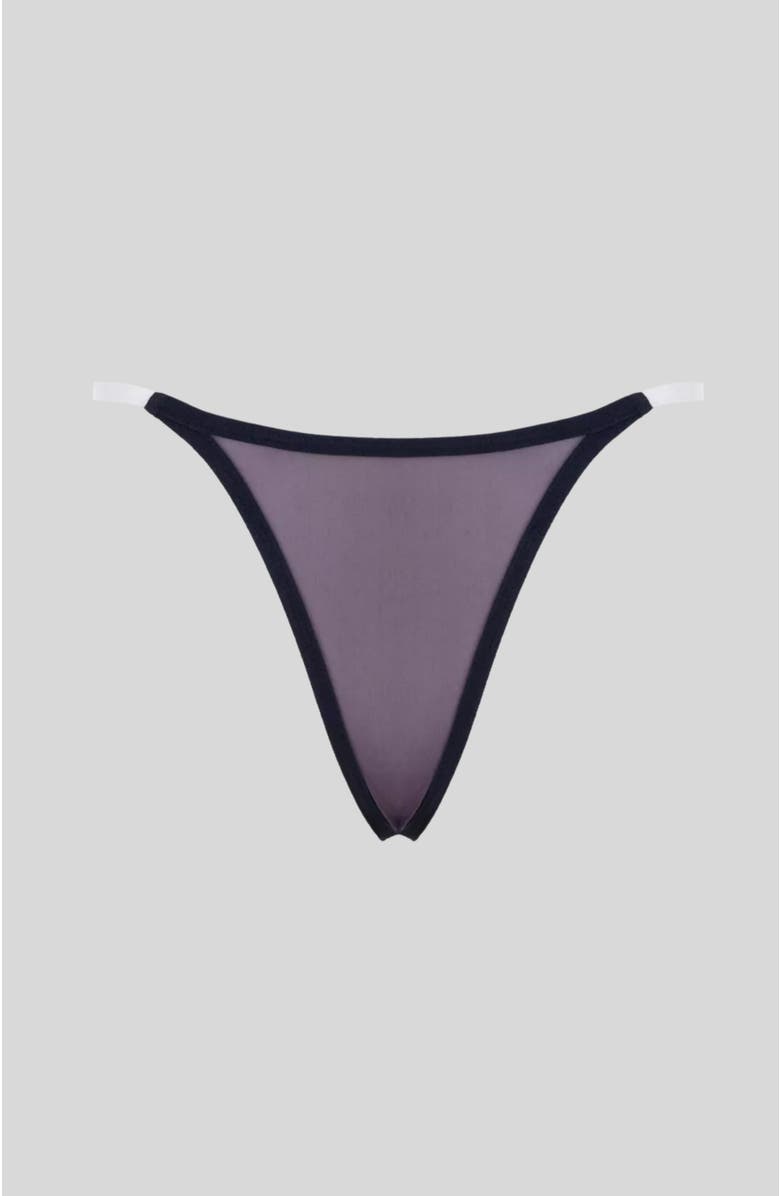 LECHERY<sup>®</sup> Lustrous Clear Strap Invisible Thong, Alternate, color, Black