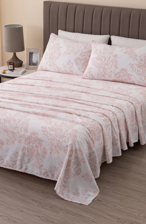 Turkish Cotton Windowpane Printed Flannel Sheet Set