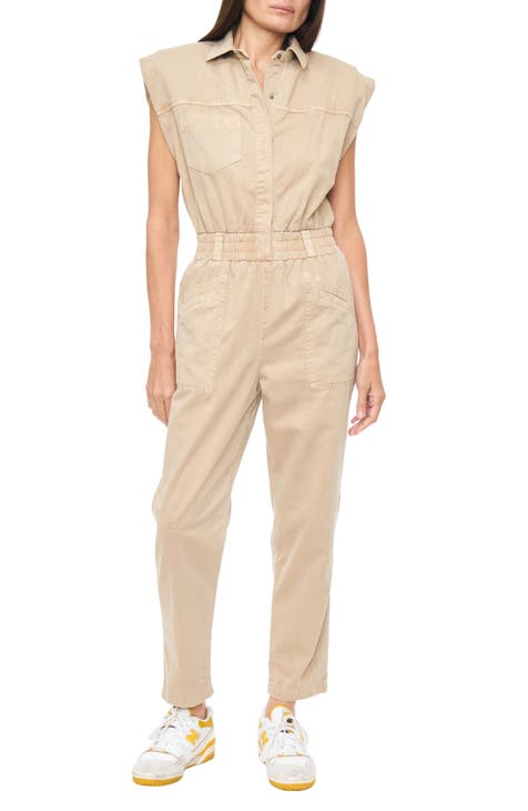 Rosie Padded Shoulder Cotton Jumpsuit