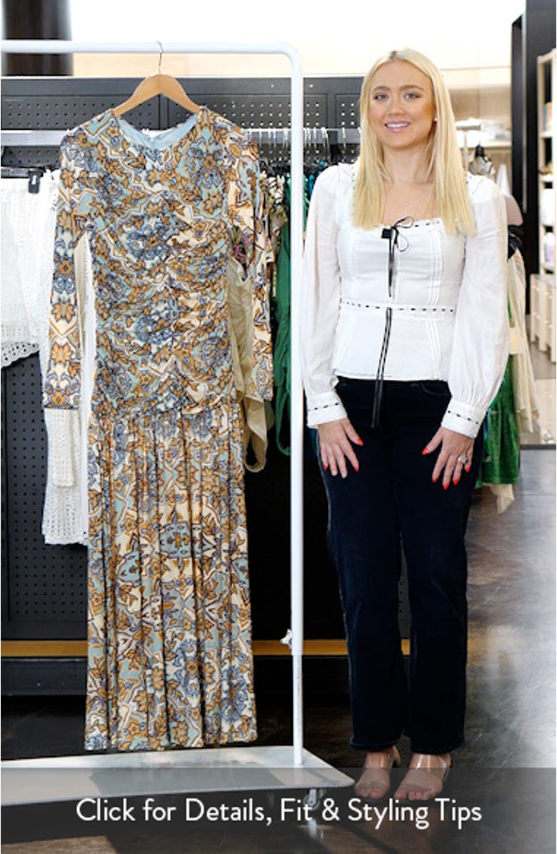 Winter Tapestry Long Sleeve A-Line Dress, sales video thumbnail