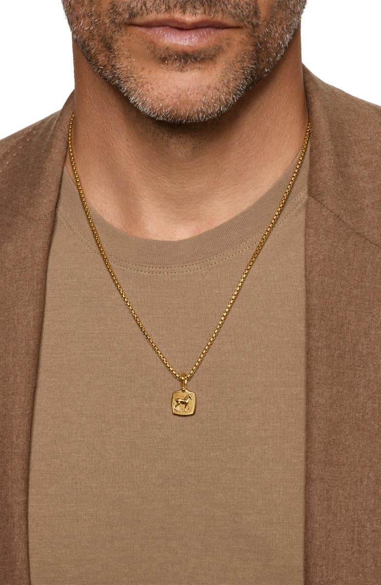 David Yurman Petrvs Horse Amulet in 18K Yellow Gold, 15.8mm, Alternate, color, Gold