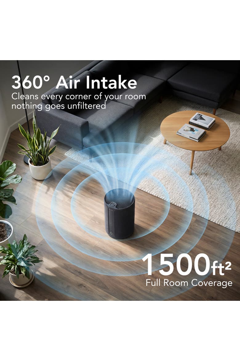Ibuki 2.0 Air Purifier with App Control and Aroma Tray 1500 sqft, Alternate, color, White