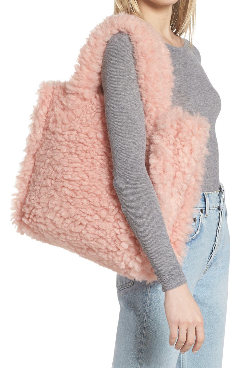 Stand Studio Medium Lolita Faux Sherling Tote, Alternate, color,