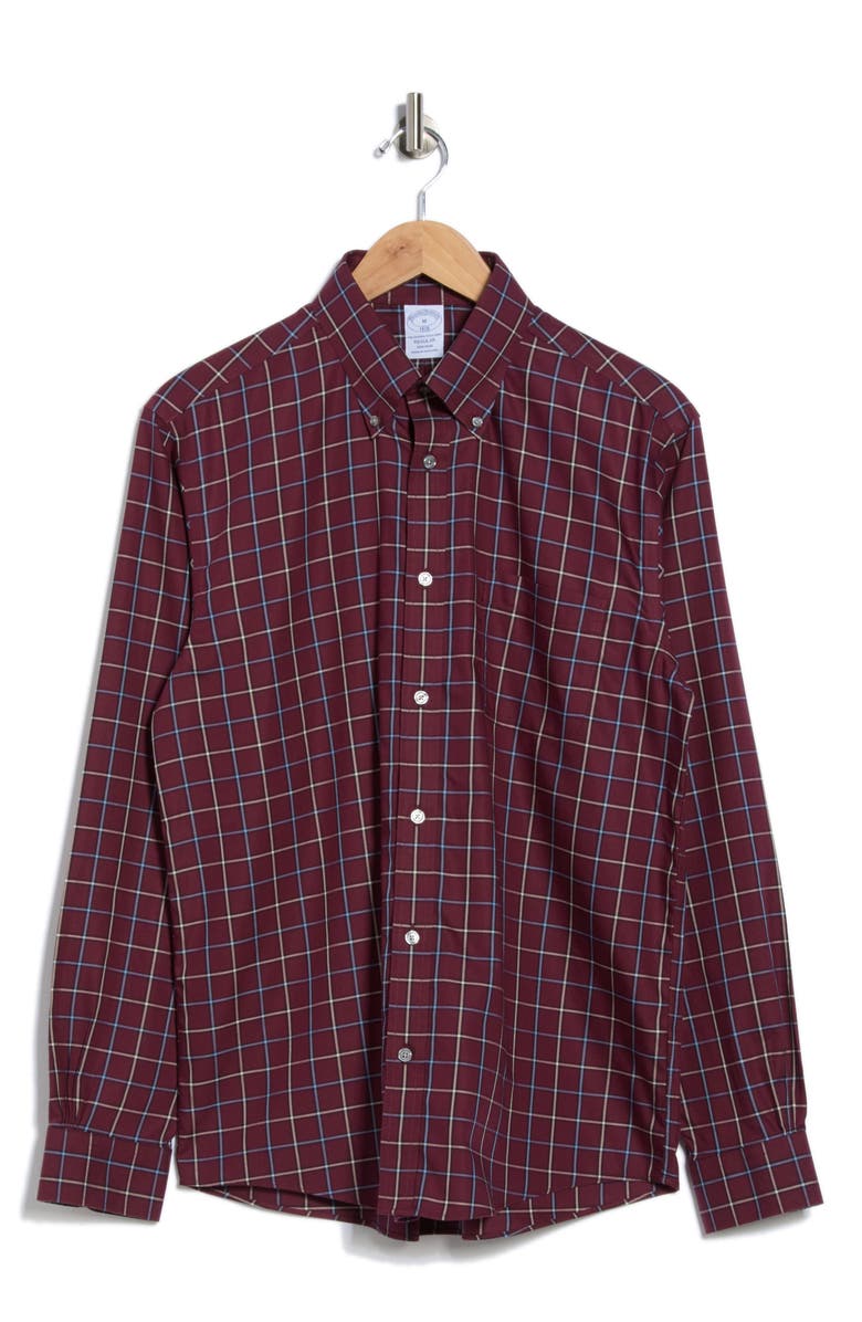 Brooks Brothers Regular Fit Non-Iron Cotton Button-Down Shirt, Alternate, color,
