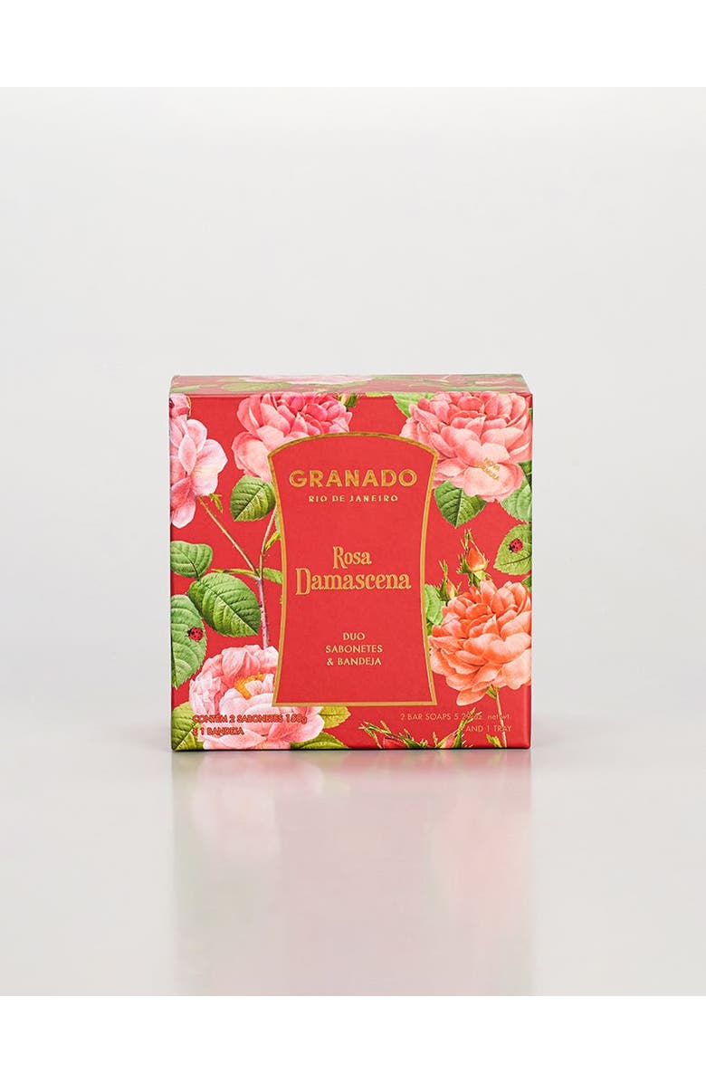 GRANADO Rosa Damascena Bar Soap Duo & Glass Tray Kit, Alternate, color, NO COLOR