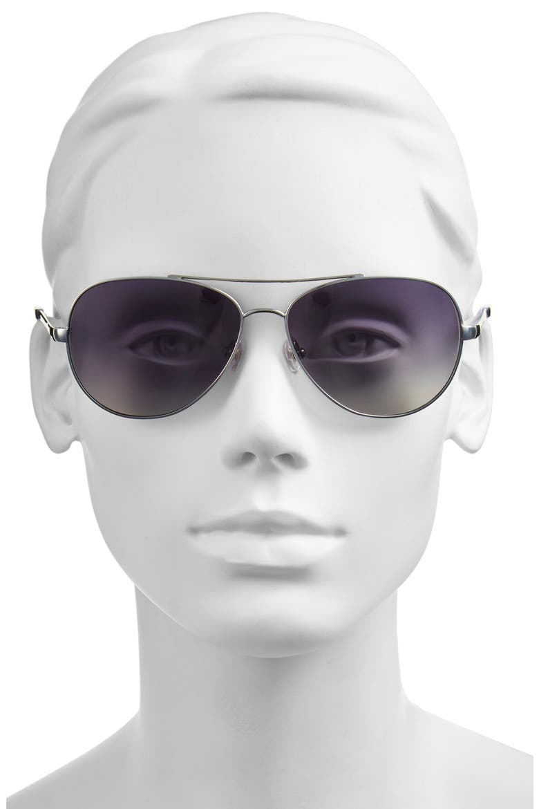 'avaline' 58mm polarized aviator sunglasses (Nordstrom Exclusive), Alternate, color, SILVER
