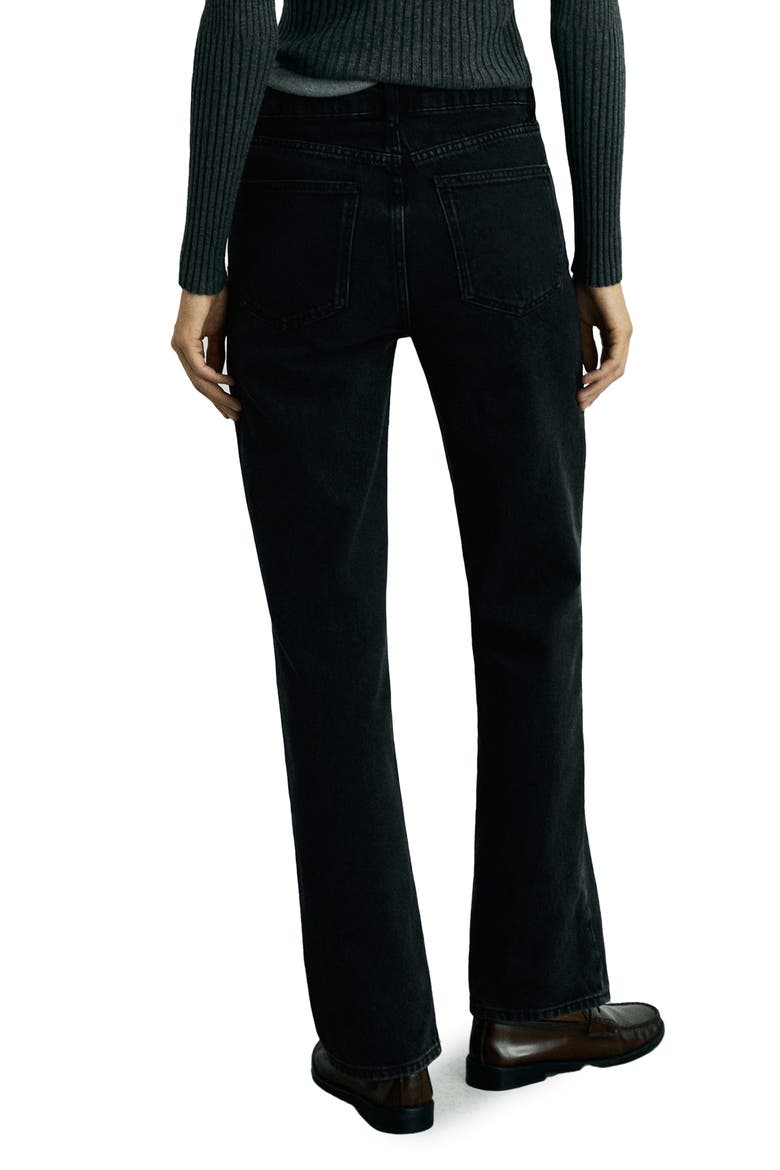 Matilda Mid Rise Straight Leg Jeans, Alternate, color, BLACK DENIM