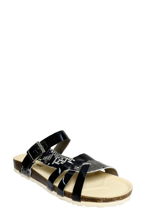 Warm Strappy Slide Sandal (Women)