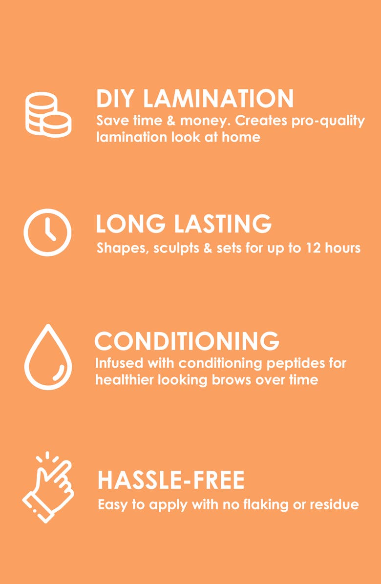 Grande Cosmetics GrandeBROW-LAMINATE Brow Styling Gel with Peptides, Alternate, color, 