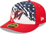 New Era Men's New Era Red Miami Marlins 2022 4th of July Low Profile 59FIFTY Fitted Hat