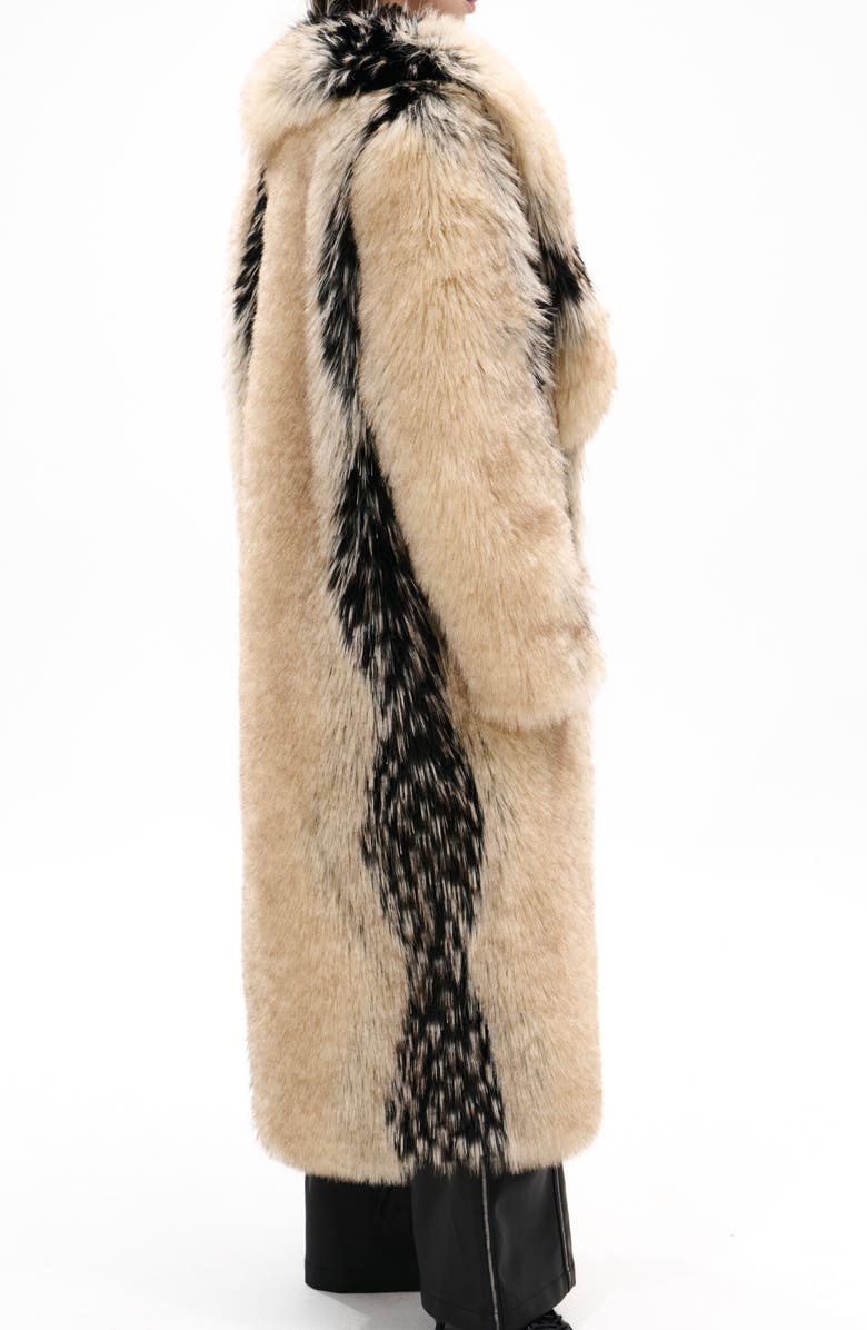 AZALEA WANG Aurora Faux Fur Coat, Alternate, color, Tan Multi