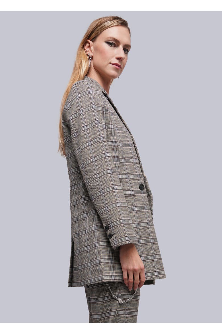 The Empower Plaid Double Breasted Blazer, Alternate, color, MOCHA