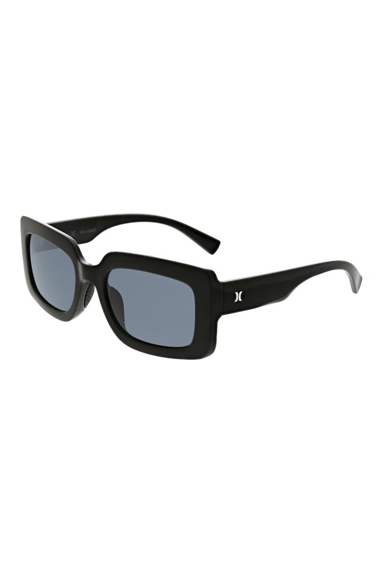 54mm Square Polarized Sunglasses, Alternate, color, SHINY BLACK