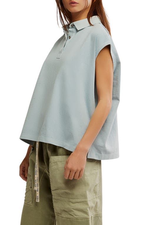 Free People Keep On Polo Shirt In Polar Fog In Blue