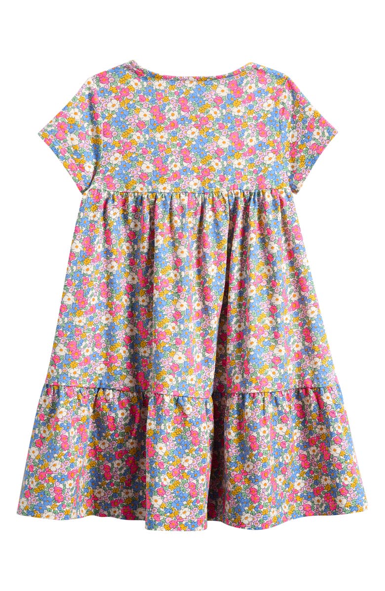 Mini Boden Kids' Ariel Tiered Cotton Jersey T-Shirt Dress, Alternate, color, Ditsy Floral