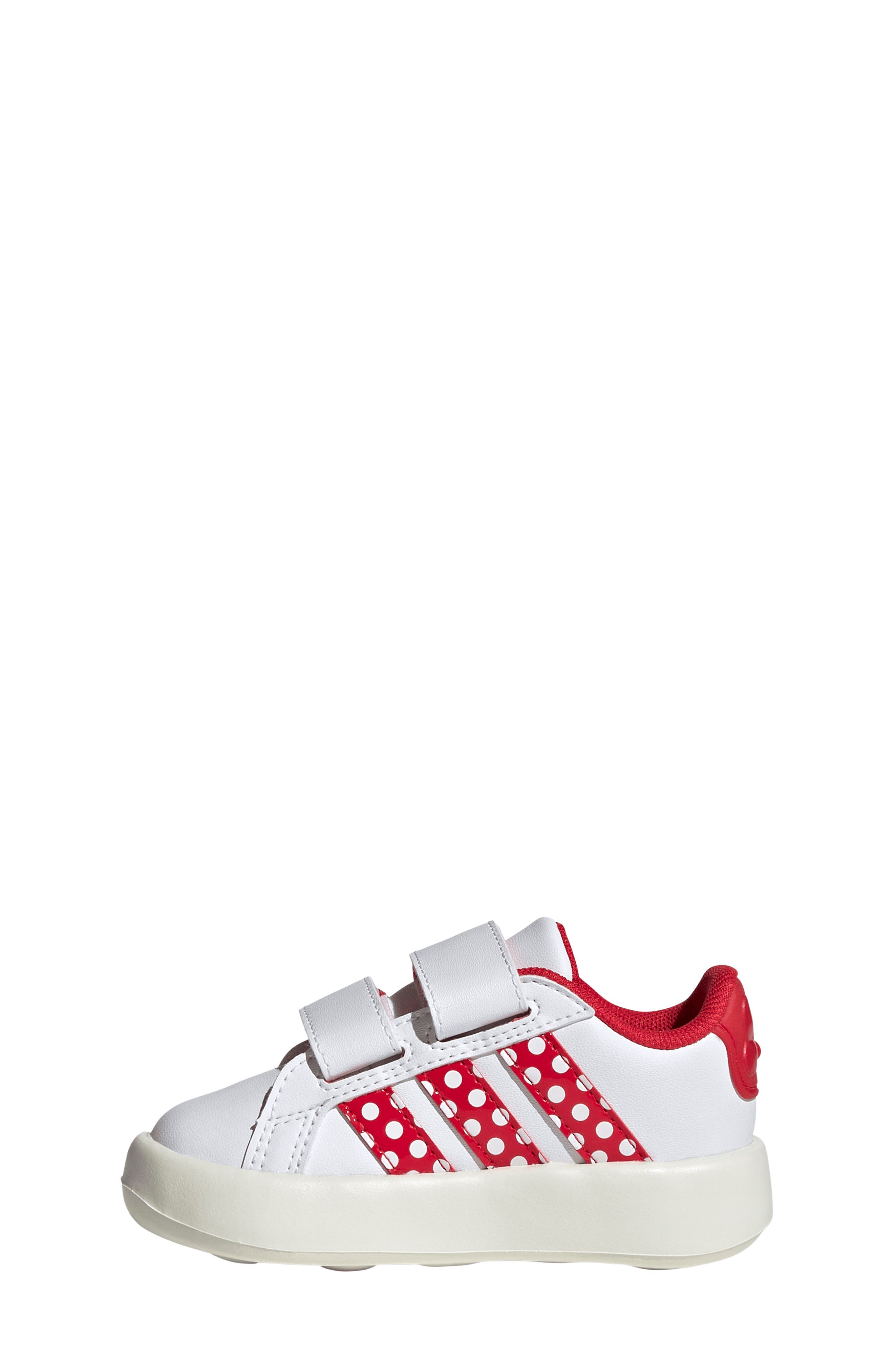 Kids' Grand Court Minnie Sneaker, Alternate, color, WHITE/ PURE RUBY/ OFF WHITE