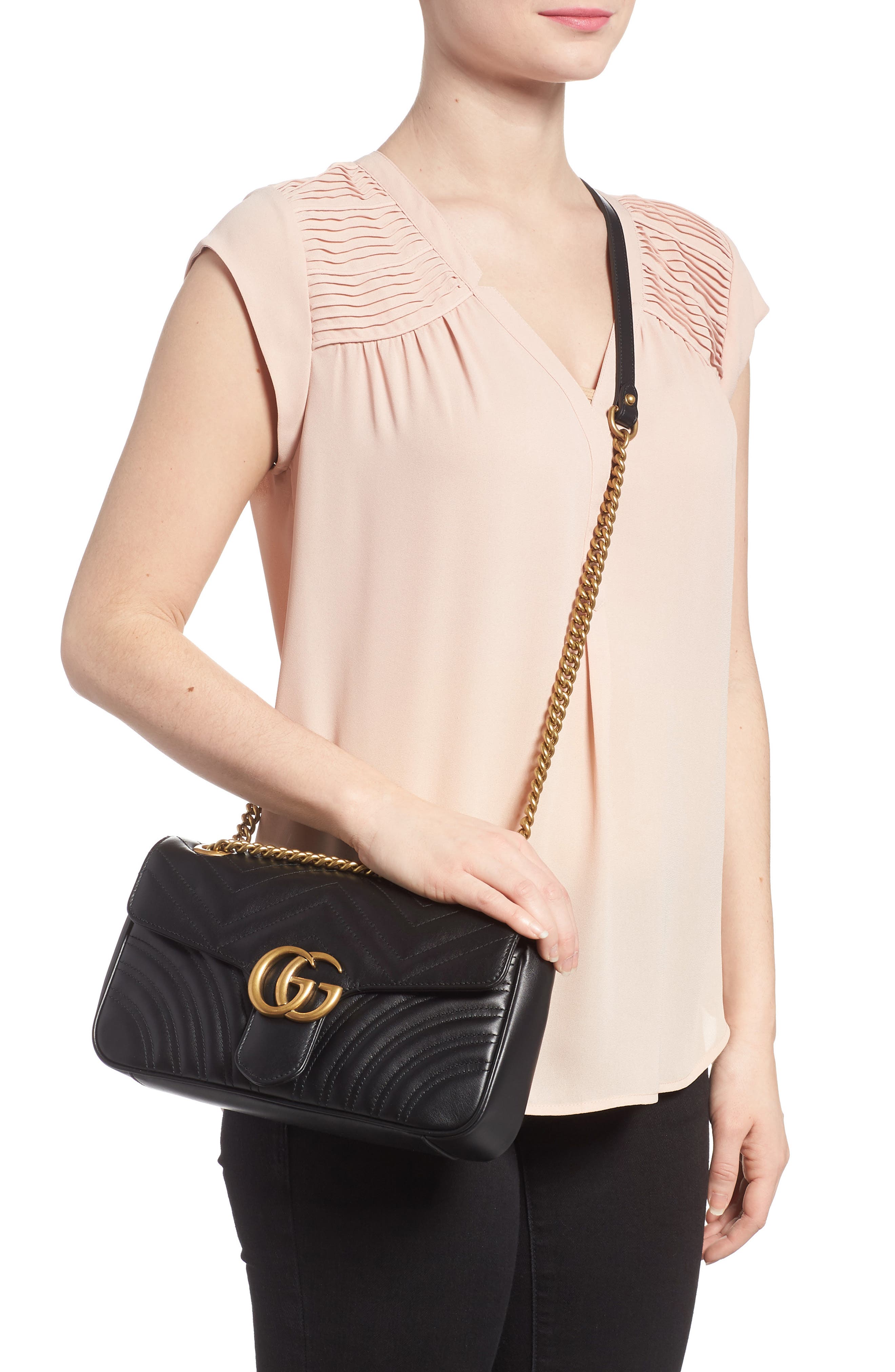 Gucci Small GG Marmont 2.0 Matelassé Leather Shoulder Bag, Alternate, color, 