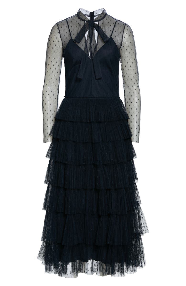 RED Valentino Lace A-Line Jersey Shift Minidress, Alternate, color,